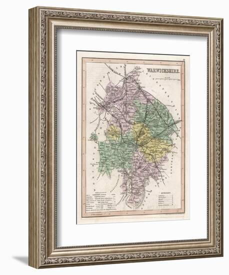 Map of Warwickshire-James Archer-Framed Art Print