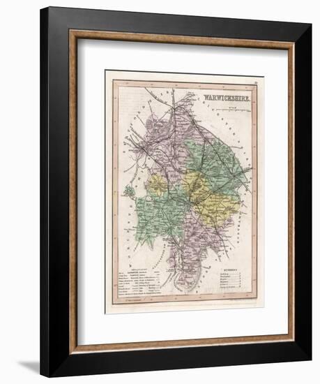 Map of Warwickshire-James Archer-Framed Art Print