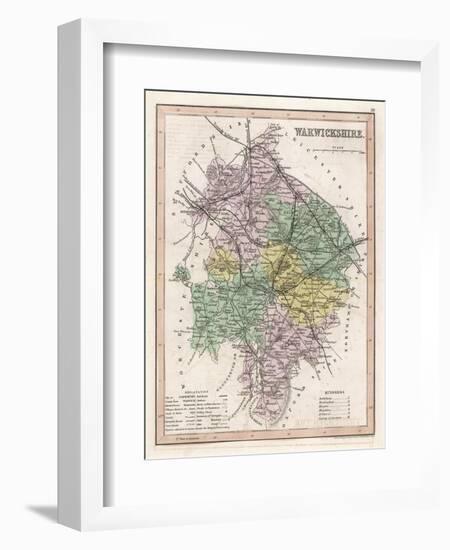 Map of Warwickshire-James Archer-Framed Art Print