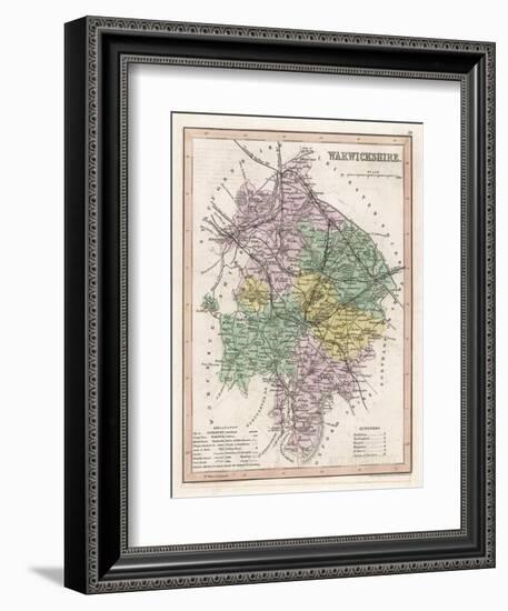 Map of Warwickshire-James Archer-Framed Art Print