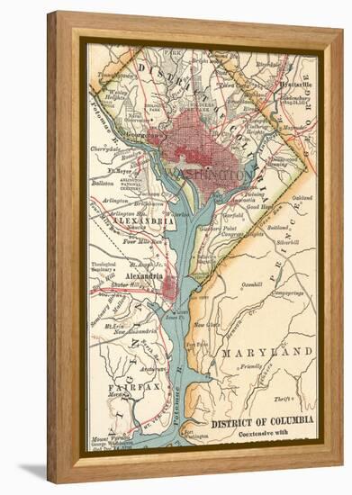 Map of Washington D.C. (C. 1900), Maps-Encyclopaedia Britannica-Framed Stretched Canvas