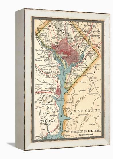 Map of Washington D.C. (C. 1900), Maps-Encyclopaedia Britannica-Framed Stretched Canvas