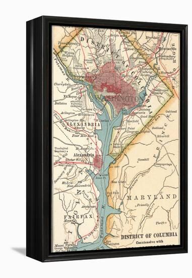 Map of Washington D.C. (C. 1900), Maps-Encyclopaedia Britannica-Framed Stretched Canvas