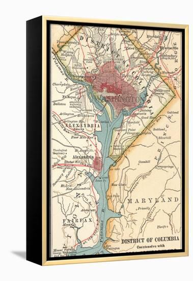 Map of Washington D.C. (C. 1900), Maps-Encyclopaedia Britannica-Framed Stretched Canvas