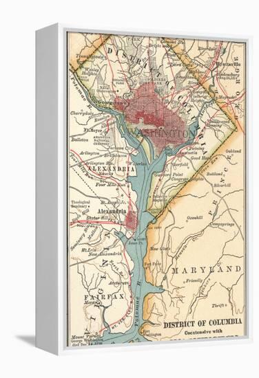 Map of Washington D.C. (C. 1900), Maps-Encyclopaedia Britannica-Framed Stretched Canvas