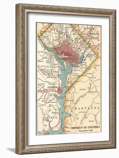 Map of Washington D.C. (C. 1900), Maps-Encyclopaedia Britannica-Framed Art Print