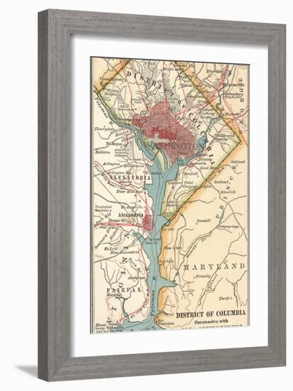 Map of Washington D.C. (C. 1900), Maps-Encyclopaedia Britannica-Framed Art Print