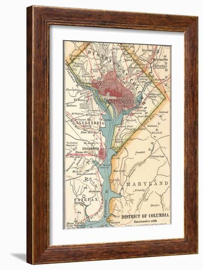 Map of Washington D.C. (C. 1900), Maps-Encyclopaedia Britannica-Framed Art Print