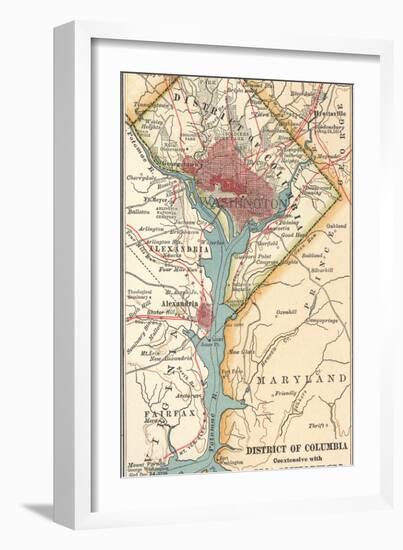 Map of Washington D.C. (C. 1900), Maps-Encyclopaedia Britannica-Framed Art Print
