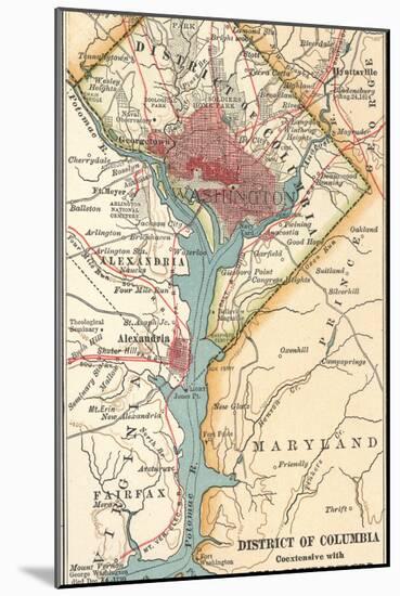 Map of Washington D.C. (C. 1900), Maps-Encyclopaedia Britannica-Mounted Art Print