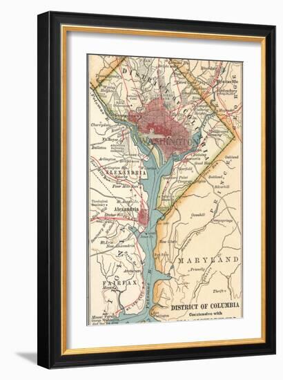 Map of Washington D.C. (C. 1900), Maps-Encyclopaedia Britannica-Framed Art Print