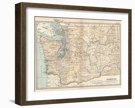 Map of Washington State. United States-Encyclopaedia Britannica-Framed Art Print