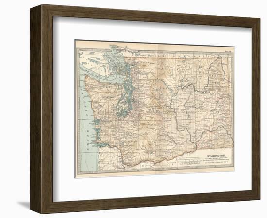 Map of Washington State. United States-Encyclopaedia Britannica-Framed Premium Giclee Print