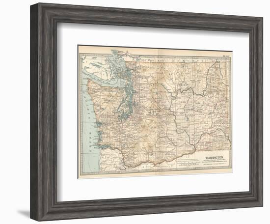 Map of Washington State. United States-Encyclopaedia Britannica-Framed Art Print