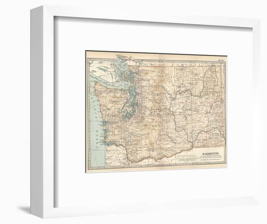 Map of Washington State. United States-Encyclopaedia Britannica-Framed Art Print