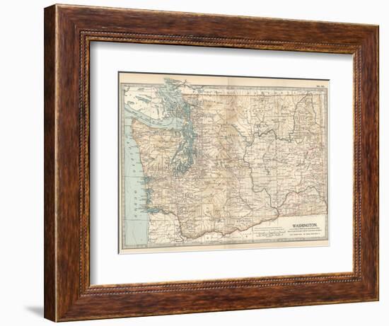 Map of Washington State. United States-Encyclopaedia Britannica-Framed Art Print