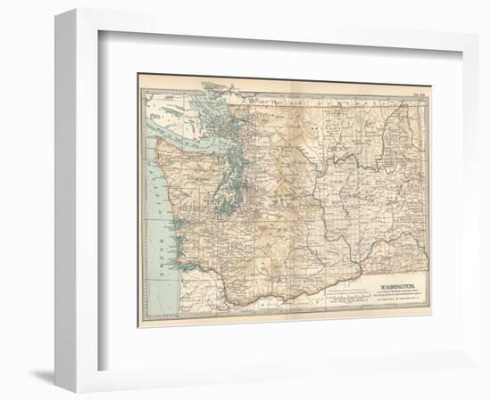 Map of Washington State. United States-Encyclopaedia Britannica-Framed Art Print