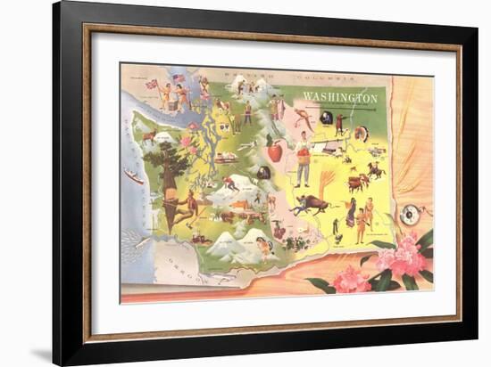 Map of Washington-null-Framed Art Print