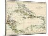 Map of West Indies and the Caribbean Sea, 1800s-null-Mounted Premium Giclee Print