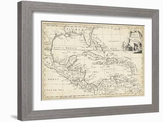 Map of West Indies-T. Jeffreys-Framed Art Print