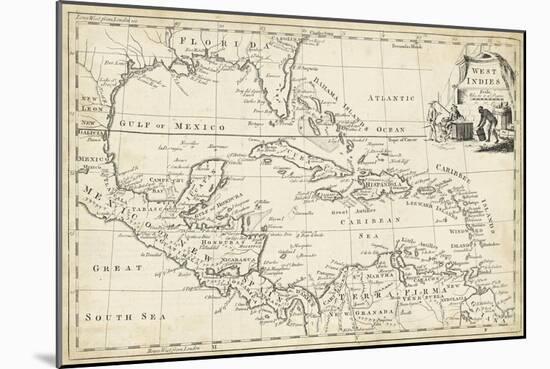 Map of West Indies-T. Jeffreys-Mounted Art Print
