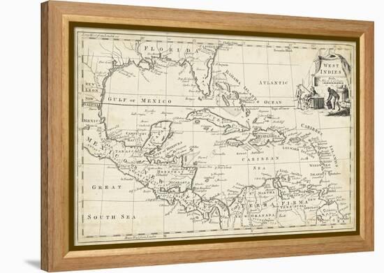 Map of West Indies-T. Jeffreys-Framed Stretched Canvas