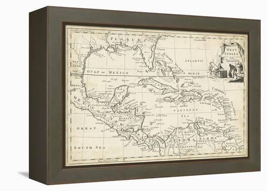 Map of West Indies-T. Jeffreys-Framed Stretched Canvas