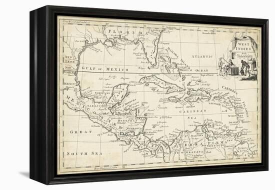 Map of West Indies-T. Jeffreys-Framed Stretched Canvas