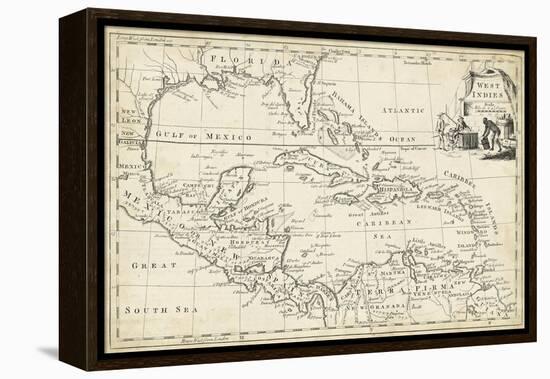 Map of West Indies-T. Jeffreys-Framed Stretched Canvas