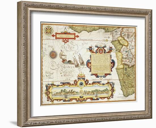 Map of Western Africa by Arnold Florent van Langren after Jan Huygen van Linschoten-Stapleton Collection-Framed Giclee Print