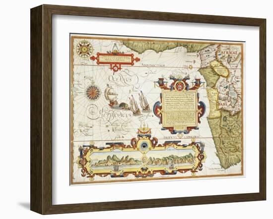 Map of Western Africa by Arnold Florent van Langren after Jan Huygen van Linschoten-Stapleton Collection-Framed Giclee Print