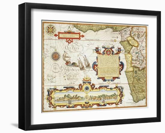 Map of Western Africa by Arnold Florent van Langren after Jan Huygen van Linschoten-Stapleton Collection-Framed Giclee Print