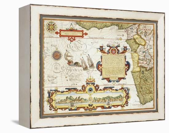 Map of Western Africa by Arnold Florent van Langren after Jan Huygen van Linschoten-Stapleton Collection-Framed Premier Image Canvas