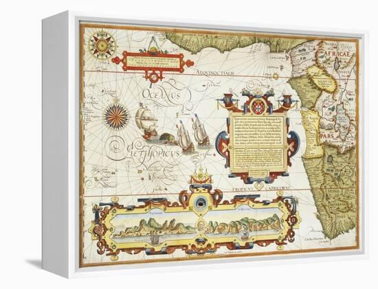 Map of Western Africa by Arnold Florent van Langren after Jan Huygen van Linschoten-Stapleton Collection-Framed Premier Image Canvas