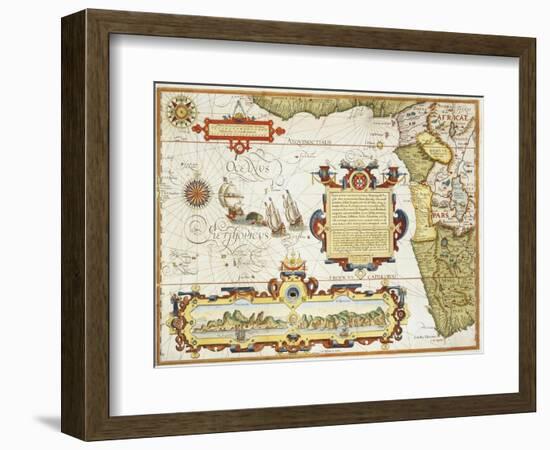 Map of Western Africa by Arnold Florent van Langren after Jan Huygen van Linschoten-Stapleton Collection-Framed Giclee Print