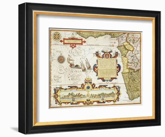 Map of Western Africa by Arnold Florent van Langren after Jan Huygen van Linschoten-Stapleton Collection-Framed Giclee Print