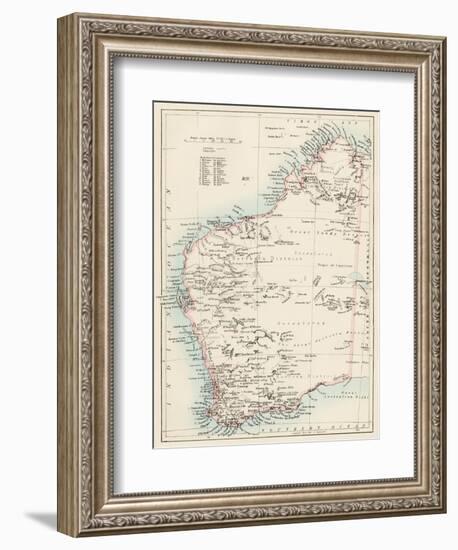 Map of Western Australia, 1870s-null-Framed Giclee Print