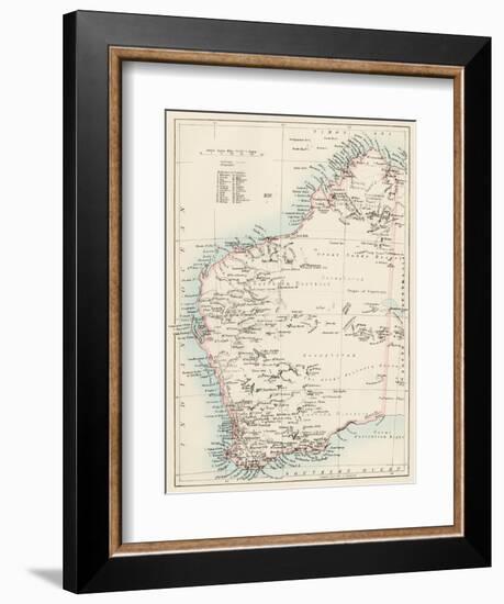 Map of Western Australia, 1870s-null-Framed Giclee Print