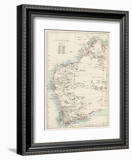 Map of Western Australia, 1870s-null-Framed Giclee Print