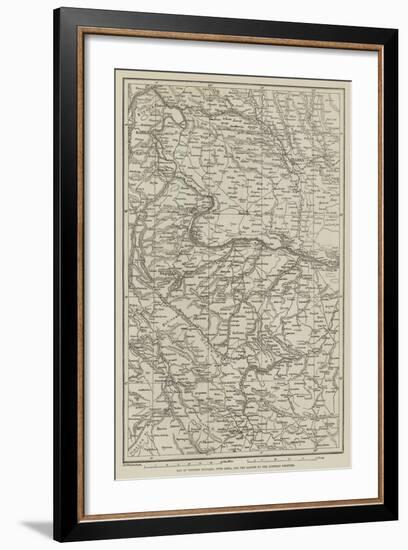 Map of Western Bulgaria, with Sofia, and the Danube to the Austrian Frontier-null-Framed Giclee Print