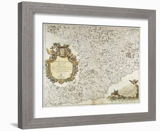 Map of Western Liguria Region-Vincenzo Coronelli-Framed Giclee Print