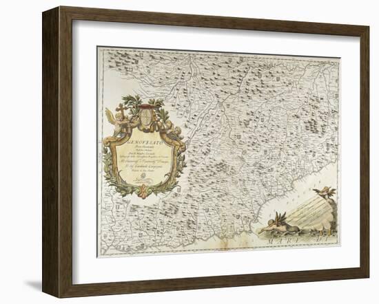 Map of Western Liguria Region-Vincenzo Coronelli-Framed Giclee Print