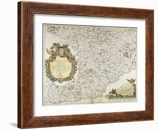 Map of Western Liguria Region-Vincenzo Coronelli-Framed Giclee Print