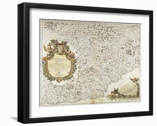 Map of Western Liguria Region-Vincenzo Coronelli-Framed Giclee Print