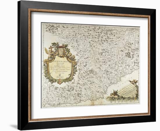 Map of Western Liguria Region-Vincenzo Coronelli-Framed Giclee Print