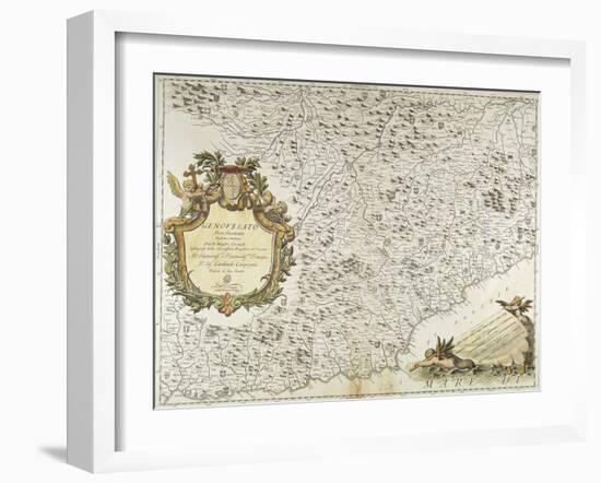 Map of Western Liguria Region-Vincenzo Coronelli-Framed Giclee Print