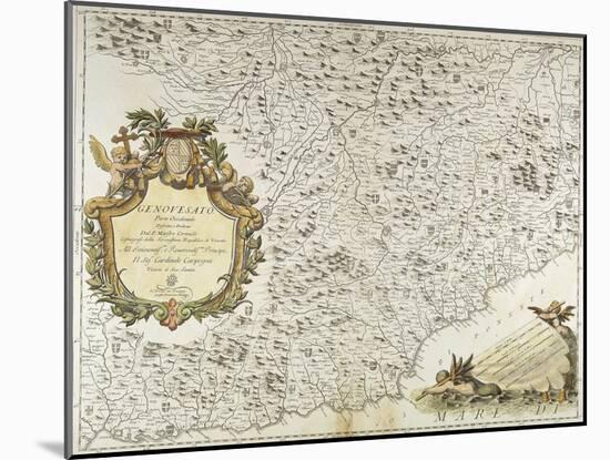 Map of Western Liguria Region-Vincenzo Coronelli-Mounted Giclee Print