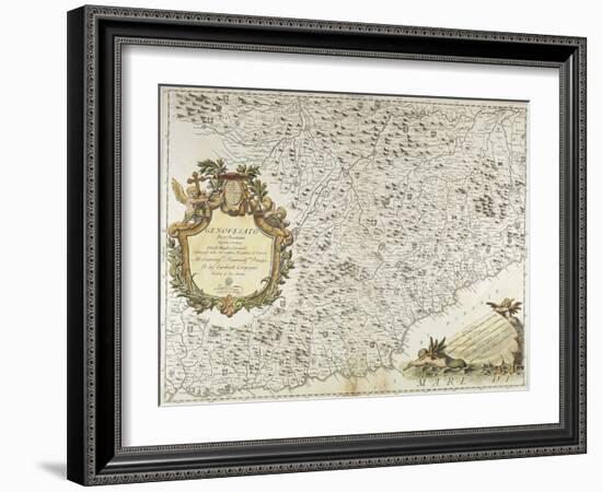 Map of Western Liguria Region-Vincenzo Coronelli-Framed Giclee Print