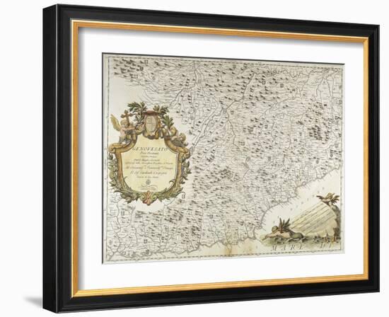 Map of Western Liguria Region-Vincenzo Coronelli-Framed Giclee Print