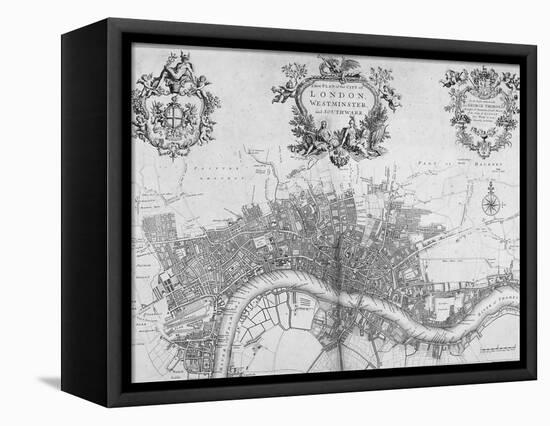 Map of Westminster, the City of London and Southwark, 1720-null-Framed Premier Image Canvas